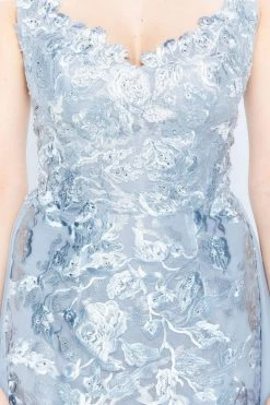 Montage By Mon Cheri - 120918 Embroidered V-Neck Sheath Dress