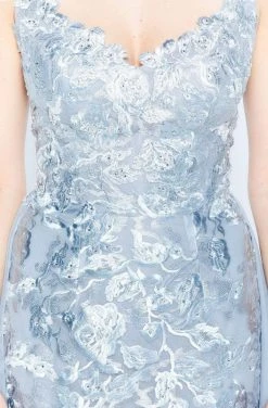 Montage By Mon Cheri - 120918 Embroidered V-Neck Sheath Dress