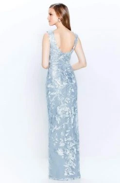 Montage By Mon Cheri - 120918 Embroidered V-Neck Sheath Dress