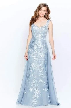 Montage By Mon Cheri - 120918 Embroidered V-Neck Sheath Dress