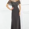 Montage By Mon Cheri - 217947 Sheer Embellished Capelet Bateau Gown