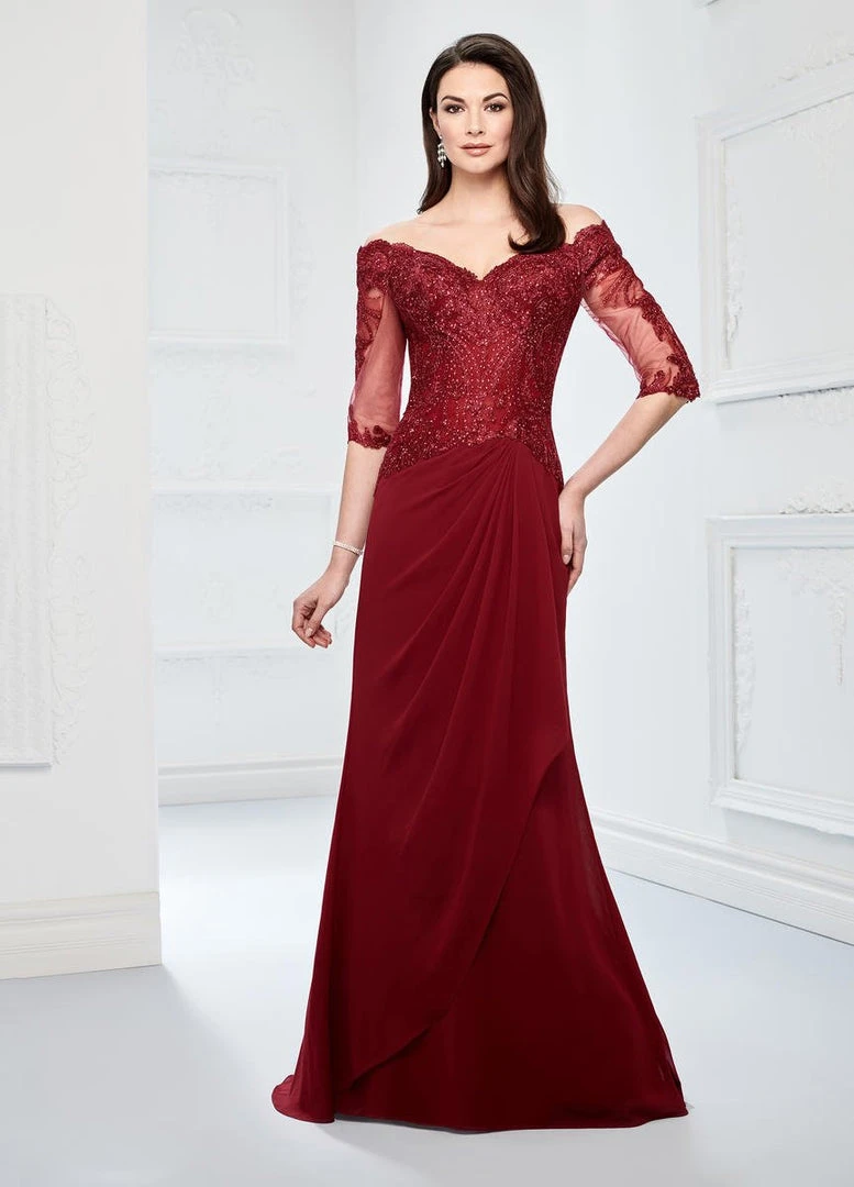 Montage By Mon Cheri - 218905W Sheer Beaded Off-Shoulder Evening Dress 3 Montage By Mon Cheri - 218905W Sheer Beaded Off-Shoulder Evening Dress