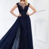 Montage By Mon Cheri - 218914 Embroidered Lace Sheer Bateau Chiffon Gown