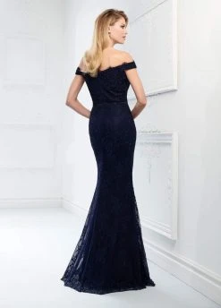 Montage By Mon Cheri - 218917 Allover Lace Off-Shoulder Trumpet Dress