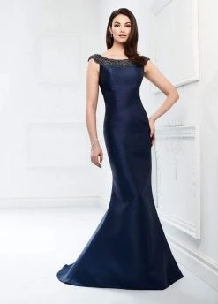 Montage By Mon Cheri - 218920 Beaded Bateau Mikado Trumpet Dress