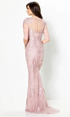 Montage By Mon Cheri - 219971 Floral Applied Illusion Dress