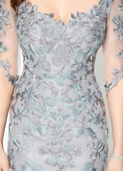 Montage By Mon Cheri - 219978 Embroidered Scoop Neck Long Gown