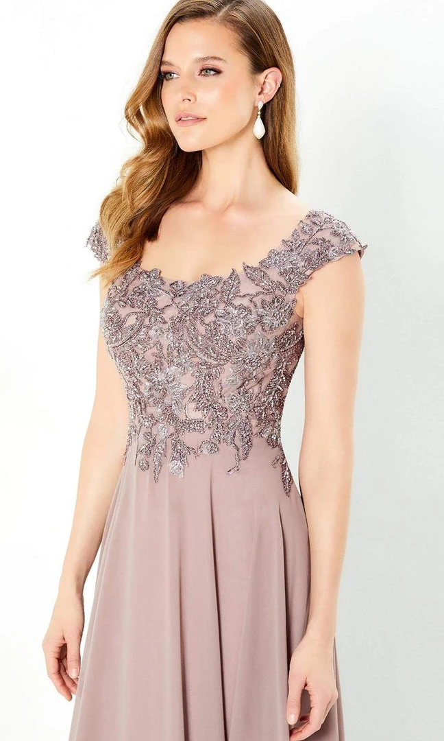 Montage By Mon Cheri - 220940 Cap Sleeve Appliqued A-Line Dress 5 Montage By Mon Cheri - 220940 Cap Sleeve Appliqued A-Line Dress