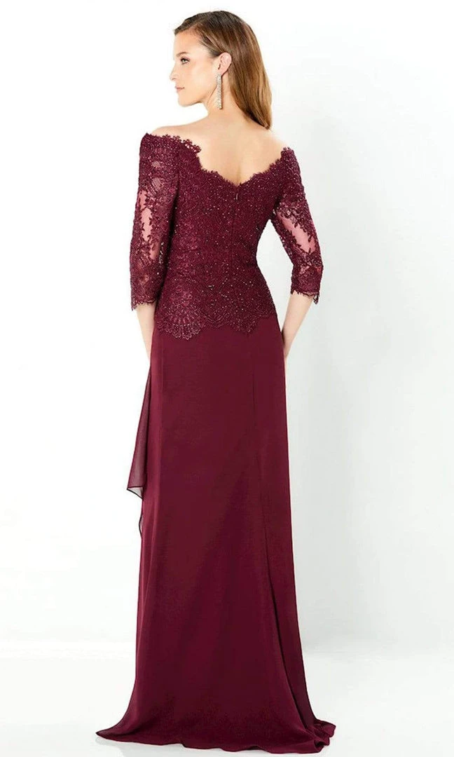 Montage By Mon Cheri - 220942 Beaded Quarter-Length Dress 5 Montage By Mon Cheri - 220942 Beaded Quarter-Length Dress