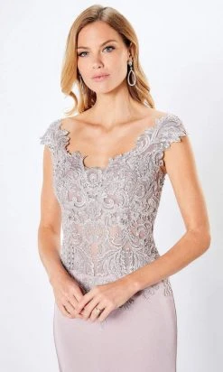 Montage By Mon Cheri - 221963 Scoop Neck Sheath Evening Dress