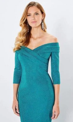 Montage By Mon Cheri - 221970 Off-Shoulder Sparkle Beaded Mermaid Gown