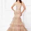 Montage By Mon Cheri - Strapless Tulle Gown 118965 - 1 Pc Light Gold In Size 20 Available