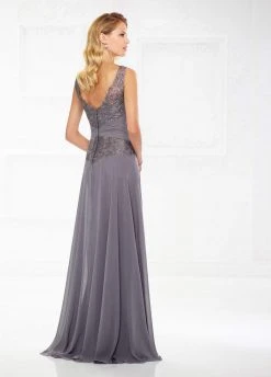 Montage By Mon Cheri - V-neck Chiffon A-line Gown 118976