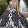 Mori Lee - 34042 Plunging Floral Embroidered Ballgown 2 Mori Lee - 34042 Plunging Floral Embroidered Ballgown