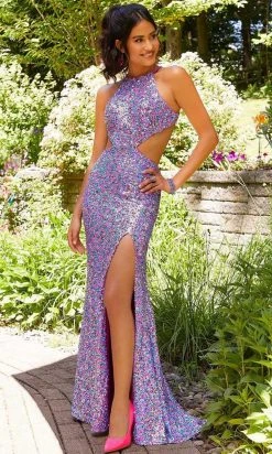 Mori Lee 47001 - Sleeveless Halter High Neck Long Gown