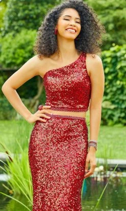 Mori Lee 47023 - Two-piece Asymmetric Long Gown