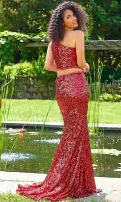 Mori Lee 47023 - Two-piece Asymmetric Long Gown