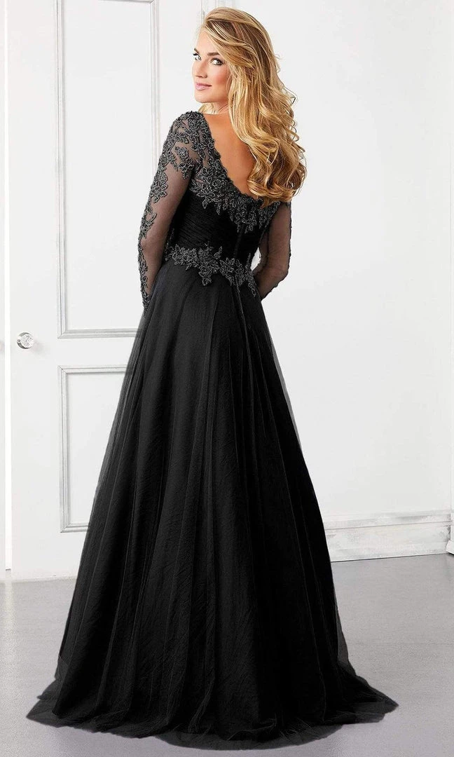 MGNY By Mori Lee Mori Lee - 72306 Off-Shoulder V-Neck Lace Appliqued A-Line Gown 4 MGNY By Mori Lee Mori Lee - 72306 Off-Shoulder V-Neck Lace Appliqued A-Line Gown