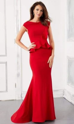 MGNY By Mori Lee Mori Lee - 72307 Ruffle Flounced Bodice Scuba Jersey Mermaid Gown