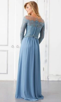 MGNY By Mori Lee Mori Lee - 72310 Crystal Beaded Illusion Lace Bodice Chiffon Gown