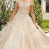Mori Lee - 89302 Off Shoulder Rhinestone Beaded Glitter Net Ballgown
