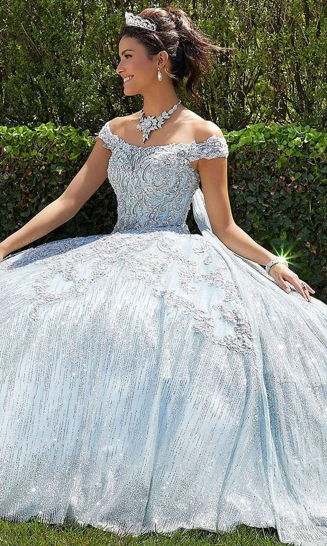 Mori Lee - 89302 Off Shoulder Rhinestone Beaded Glitter Net Ballgown 8 Mori Lee - 89302 Off Shoulder Rhinestone Beaded Glitter Net Ballgown