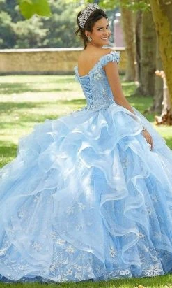 Mori Lee - 89303 Floral Applique Glitter Tulle Ballgown