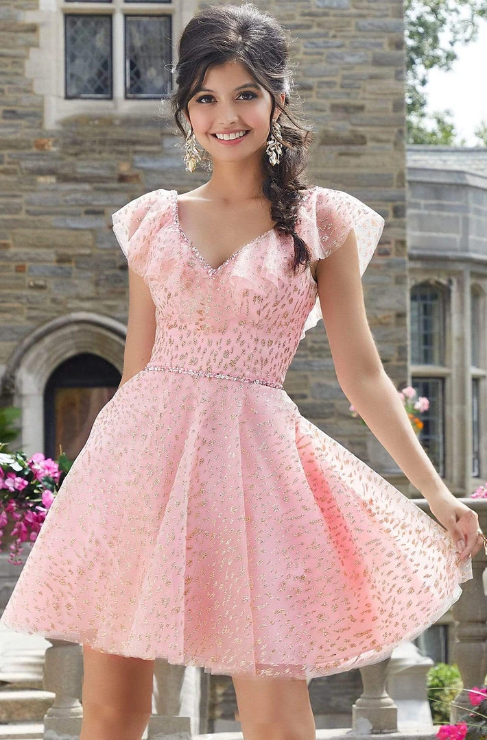 Mori Lee - 9531 Glitter Deep V-Neck A-Line Cocktail Dress 5 Mori Lee - 9531 Glitter Deep V-Neck A-Line Cocktail Dress