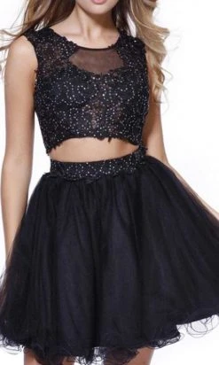Nox Anabel - Beaded Applique Two-Piece Tulle Dress 6057 - 1 Pc Black In Size S Available 5 Nox Anabel - Beaded Applique Two-Piece Tulle Dress 6057 - 1 Pc Black In Size S Available