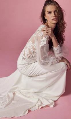 Nox Anabel Bridal JE919 - Bishop Sleeve Bridal Gown 12 Nox Anabel Bridal JE919 - Bishop Sleeve Bridal Gown