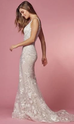 Nox Anabel Bridal JW908 - Embroidered Long Bridal Gown