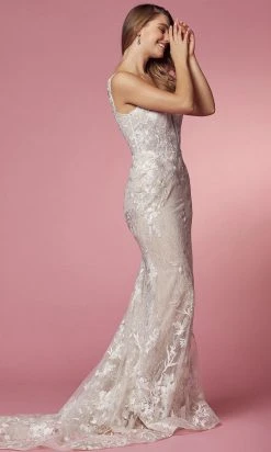 Nox Anabel Bridal JW908 - Embroidered Long Bridal Gown