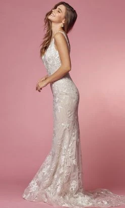 Nox Anabel Bridal JW908 - Embroidered Long Bridal Gown
