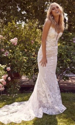 Nox Anabel Bridal JW908 - Embroidered Long Bridal Gown