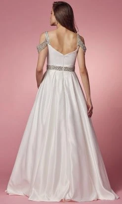 Nox Anabel Bridal R224W - Cold Shoulder Bridal Gown