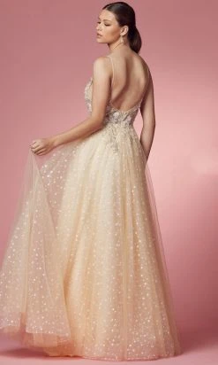 Nox Anabel E1002 - Sheer Embroidered Evening Gown