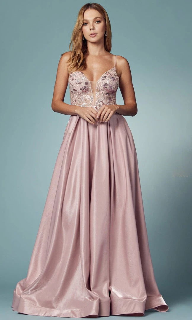 Nox Anabel E1004 - Floral A-Line Prom Dress 3 Nox Anabel E1004 - Floral A-Line Prom Dress