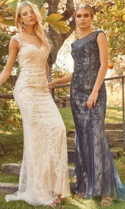 Nox Anabel E1006 - Beaded Applique Evening Dress