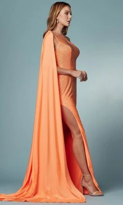 Nox Anabel E1039 - Cascade Paneled Evening Dress