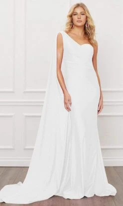 Nox Anabel - E475 Sleeveless One Shoulder Trumpet Dress