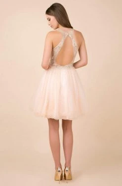 Nox Anabel - E696 Lace Halter A-Line Short Dress 11 Nox Anabel - E696 Lace Halter A-Line Short Dress