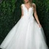 Nox Anabel JR930P - Sleeveless Plunging V-neck Wedding Gown