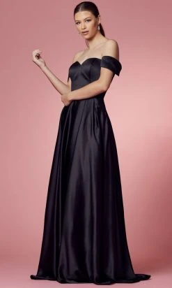 Nox Anabel R1032 - Off Shoulder A-Line Prom Dress 12 Nox Anabel R1032 - Off Shoulder A-Line Prom Dress