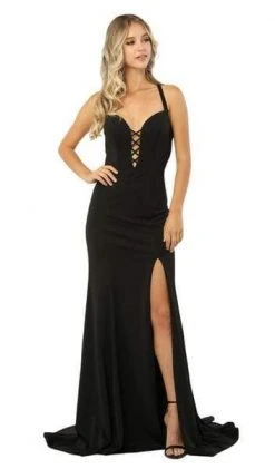 Nox Anabel - Sexy Sleeveless Strappy Back Mermaid Gown M133 - 2 Pc Black In Size XS Available
