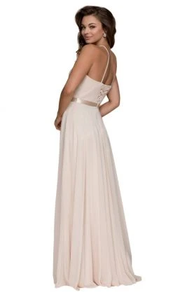 Nox Anabel - Y102P Sleeveless Halter Neck A-line Dress