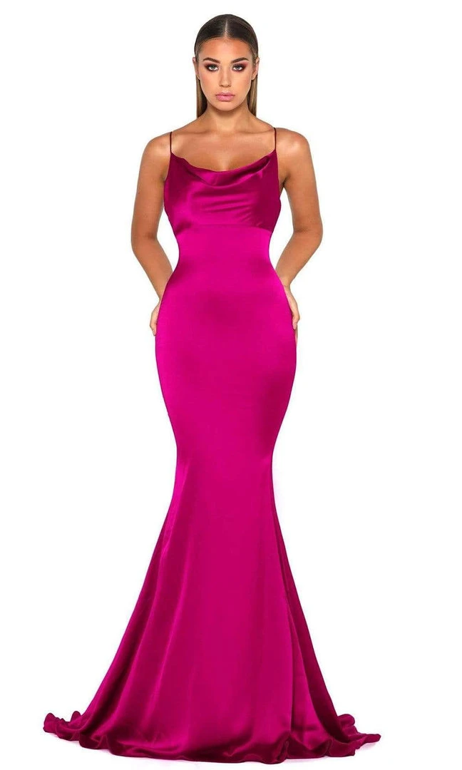 Portia And Scarlett - Dana Gown Cowl Neck Satin Gown 13 Portia And Scarlett - Dana Gown Cowl Neck Satin Gown