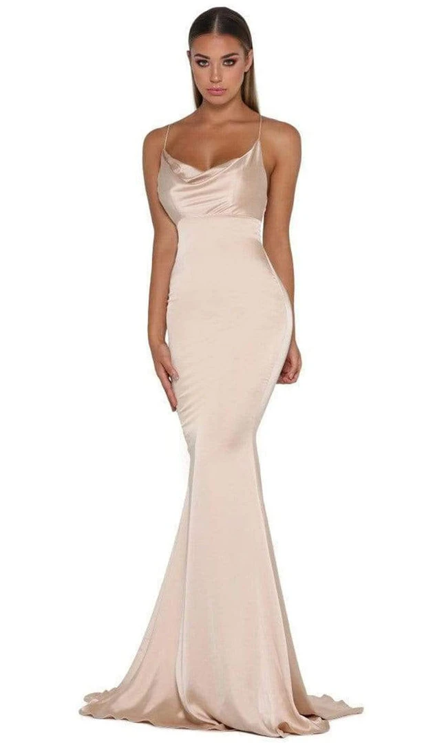 Portia And Scarlett - Dana Gown Cowl Neck Satin Gown 6 Portia And Scarlett - Dana Gown Cowl Neck Satin Gown