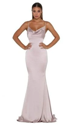 Portia And Scarlett - Dana Gown Cowl Neck Satin Gown 23 Portia And Scarlett - Dana Gown Cowl Neck Satin Gown