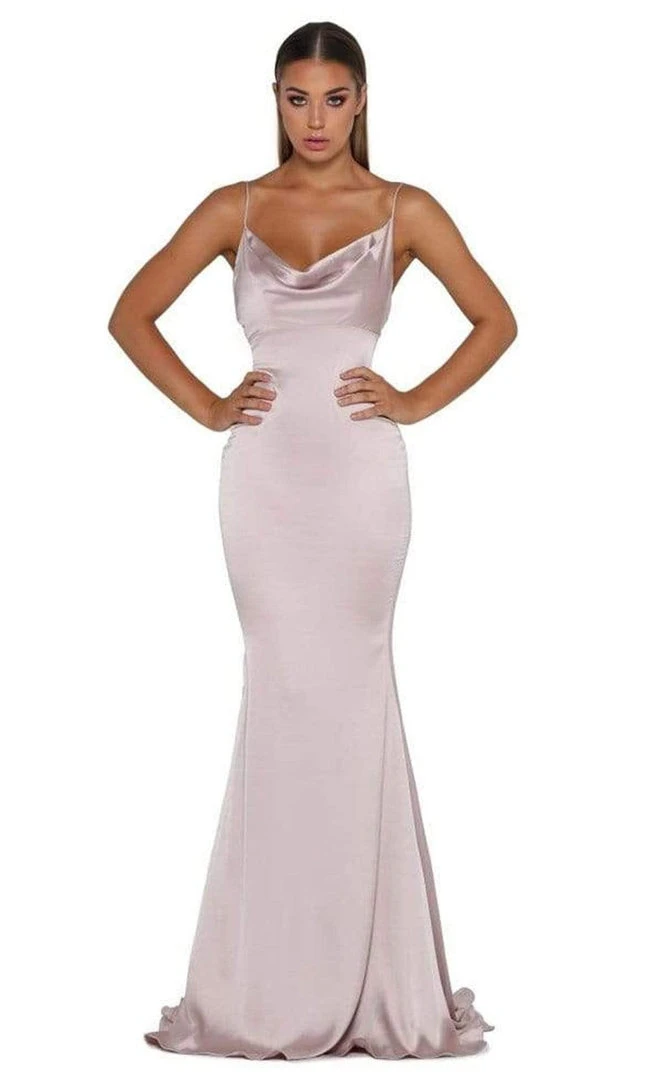 Portia And Scarlett - Dana Gown Cowl Neck Satin Gown 10 Portia And Scarlett - Dana Gown Cowl Neck Satin Gown