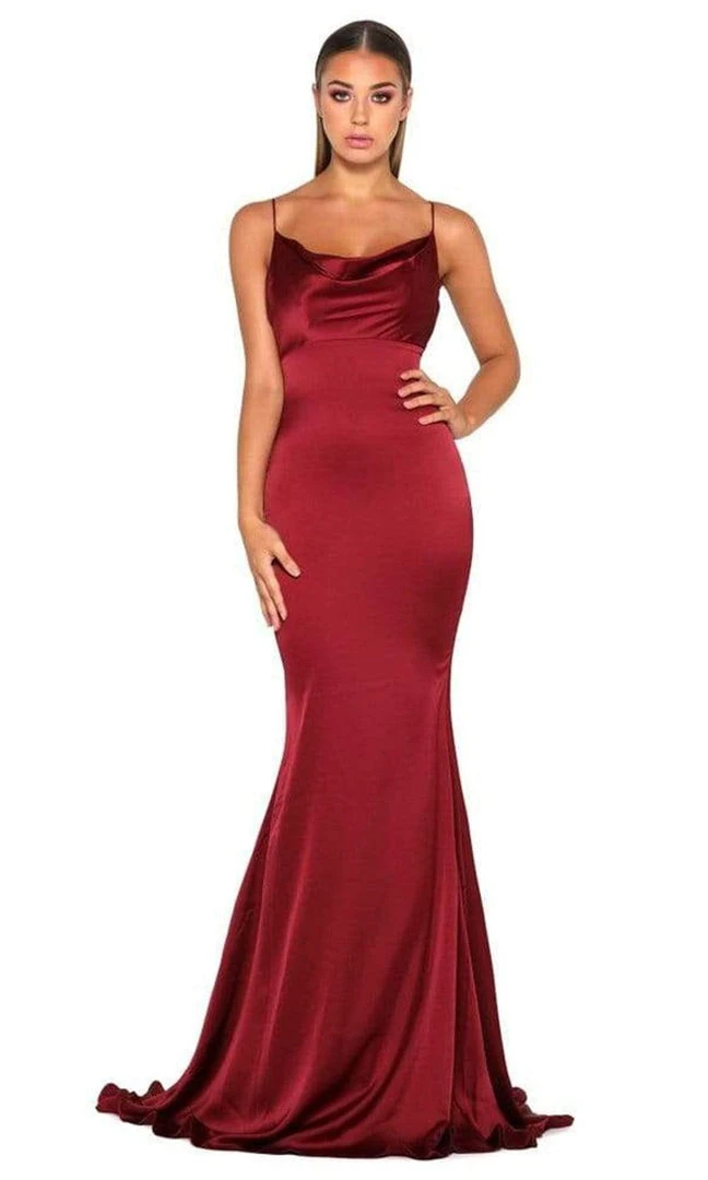 Portia And Scarlett - Dana Gown Cowl Neck Satin Gown 3 Portia And Scarlett - Dana Gown Cowl Neck Satin Gown